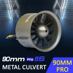 FMS 90mm Pro 12-Blades Metal Ducted Fan EDF With 4068 1850KV 6S Inrunner Brushless Motor for RC Airplane Ducted Fan Plane