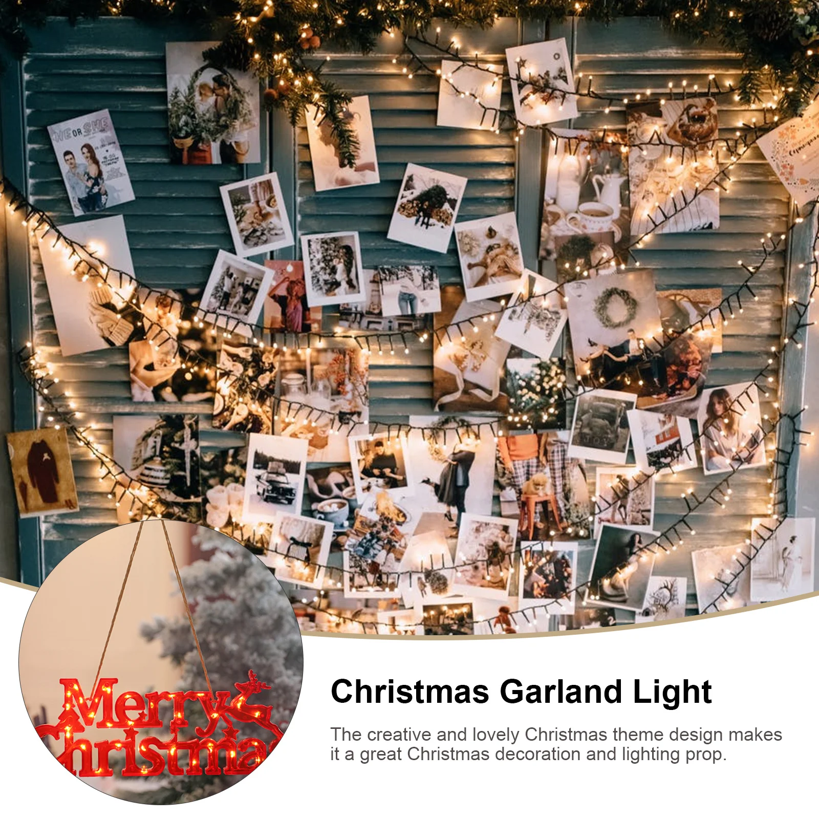 

Merry Christmas Letter Light Board Practical Hanging Christmas Garland Decorative Atmosphere Light Xmas Garden Home Decor