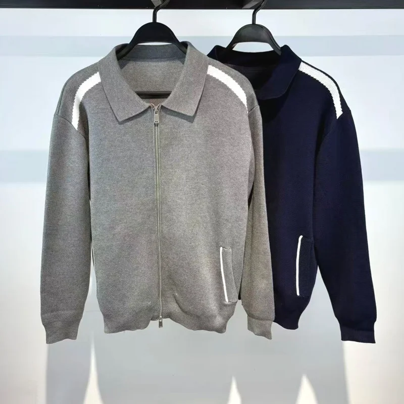 

Bird Poer Autumn Winter Men's Faion Simple Casual Zipper Knitted Open Cardigan Sweater Trendy Brand Youth Cotton Blend Lo...