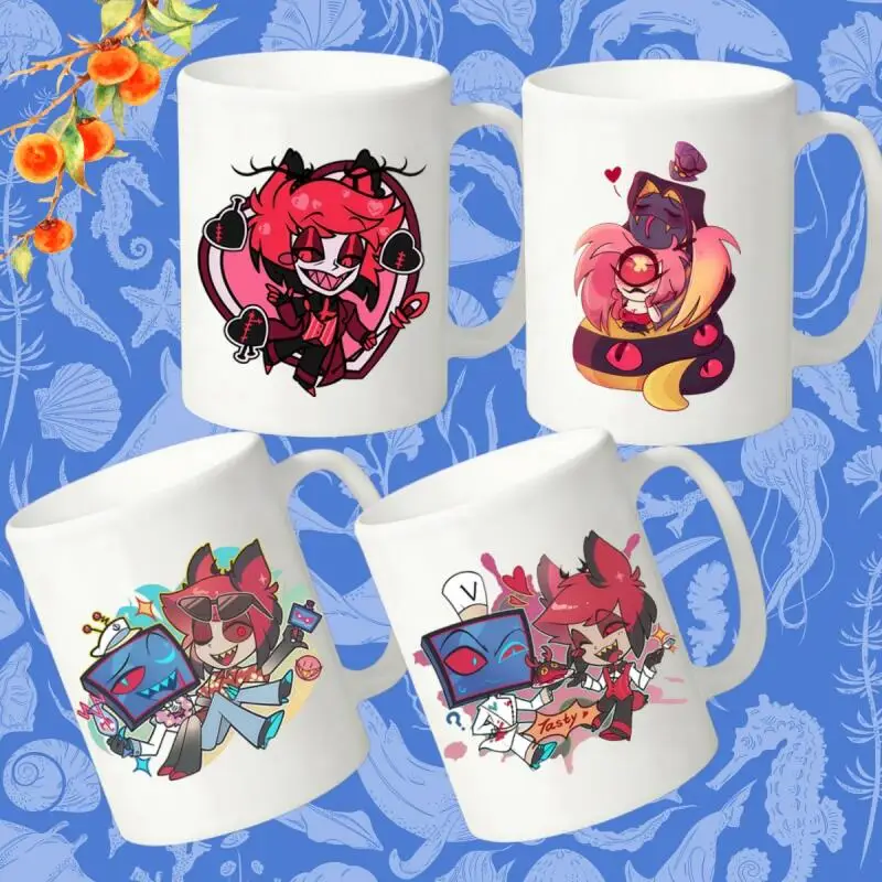 Ceramic Cup for Hazbin Hotel Alastor Q Version Pattern Different Styles Creative Anime Breakfast Cup 330Ml Drinking Cup Gift