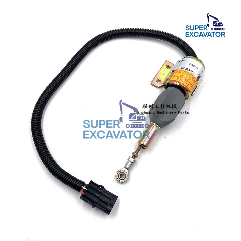 For Hyundai R260-5 Stall Solenoid valve switch Cummins 6BT5.9/3935432 Flame extinguisher switch Oil cut-off valve