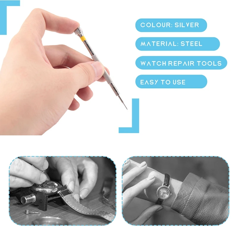 Flat Type Watch Repair Screwdrivers, Relojoeiro Conjunto de Ferramentas, 0.6mm,0.8mm, 2pcs por lote