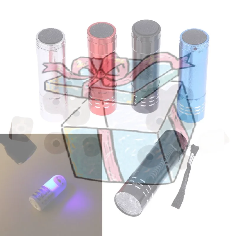 

【CCA】1Pcs 9 LED UV Flashlight UV Black Light Mini UV Light Torch 50LM 395nm Detector Lamp Portable Lighting Tools for Hiking