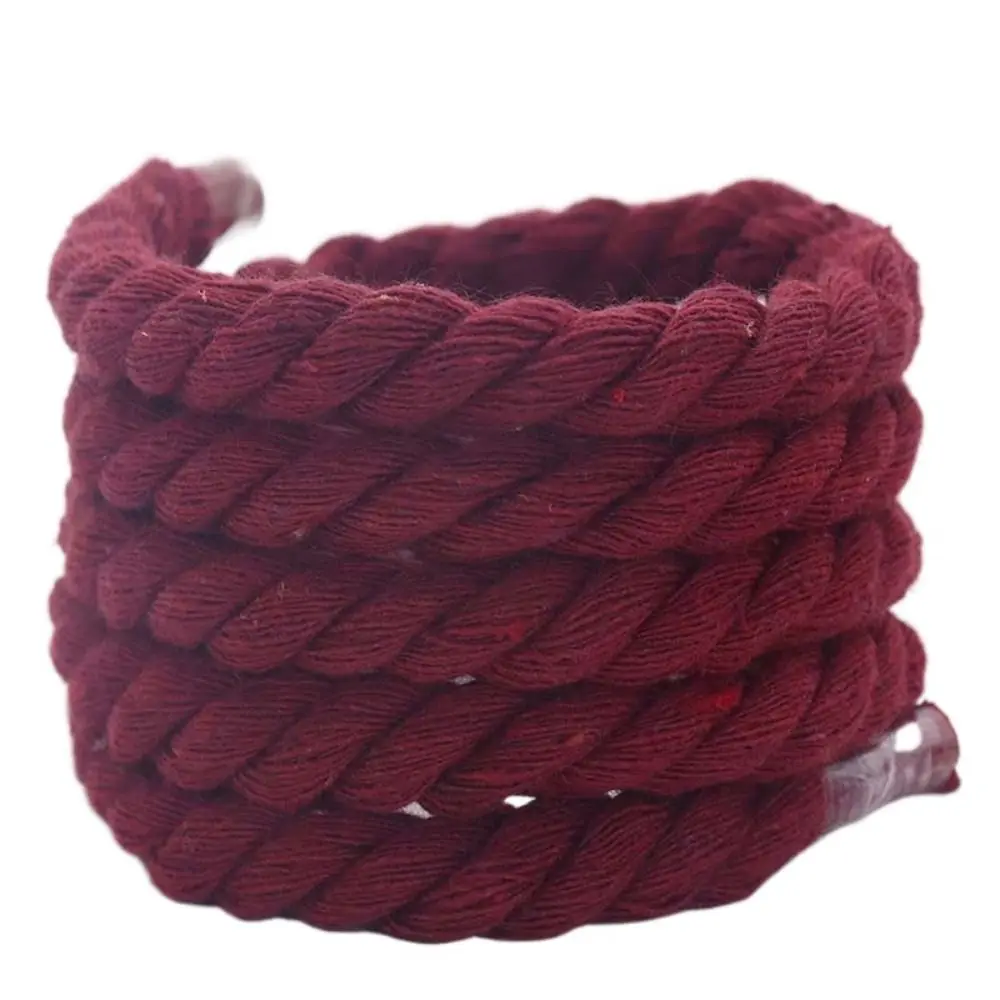 2PCS 10Colors Thick Rope Laces Round Polyester Cotton Solid Color Laces 0.8cm120cm Width High Quality Low-top Canvas Shoe Laces