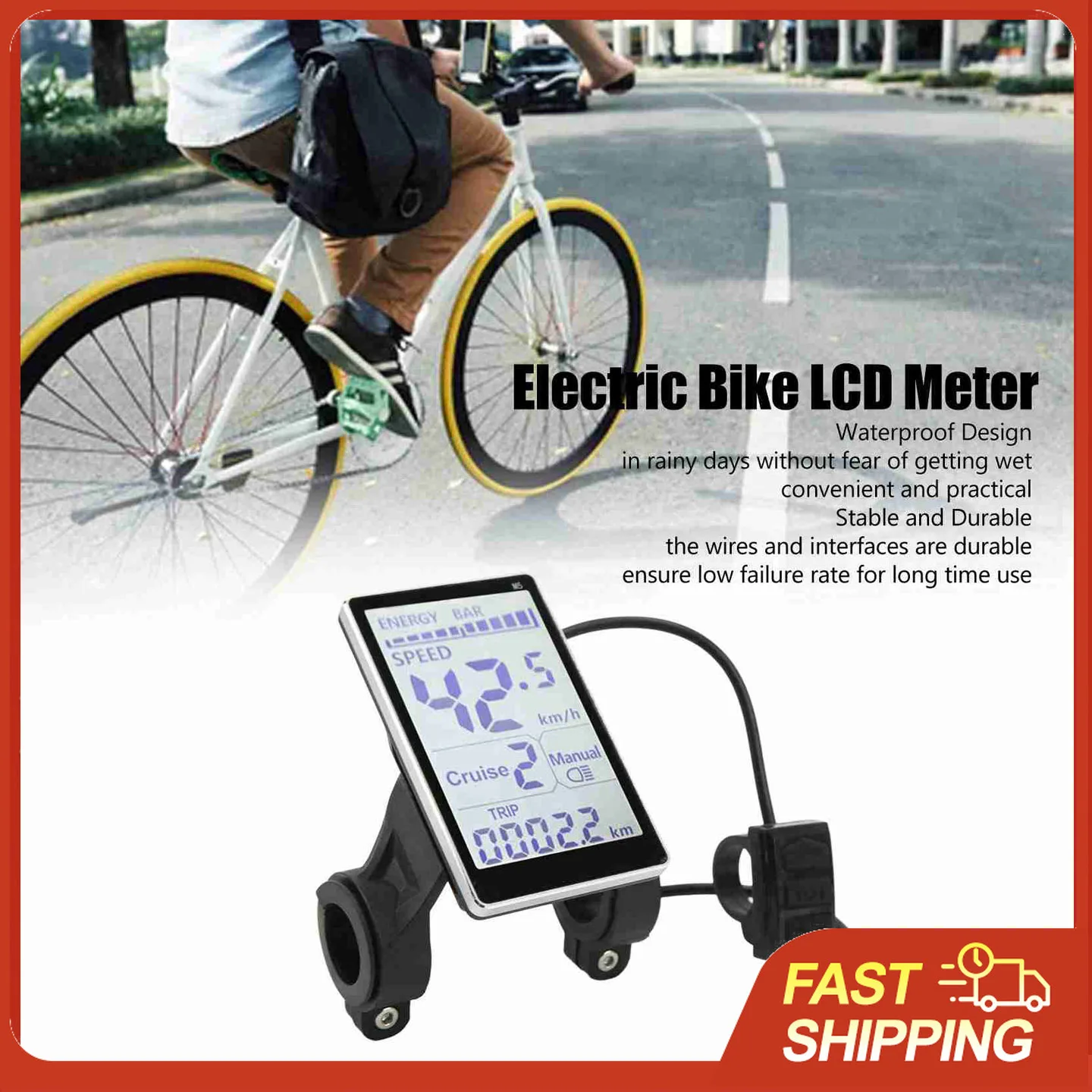 Universelles E-Bike LCD-Display 24-60V 5-Pin Wasserdichtes Anzeigegerät für E-Scooter M5 Panel # 2-Protokoll-Controller