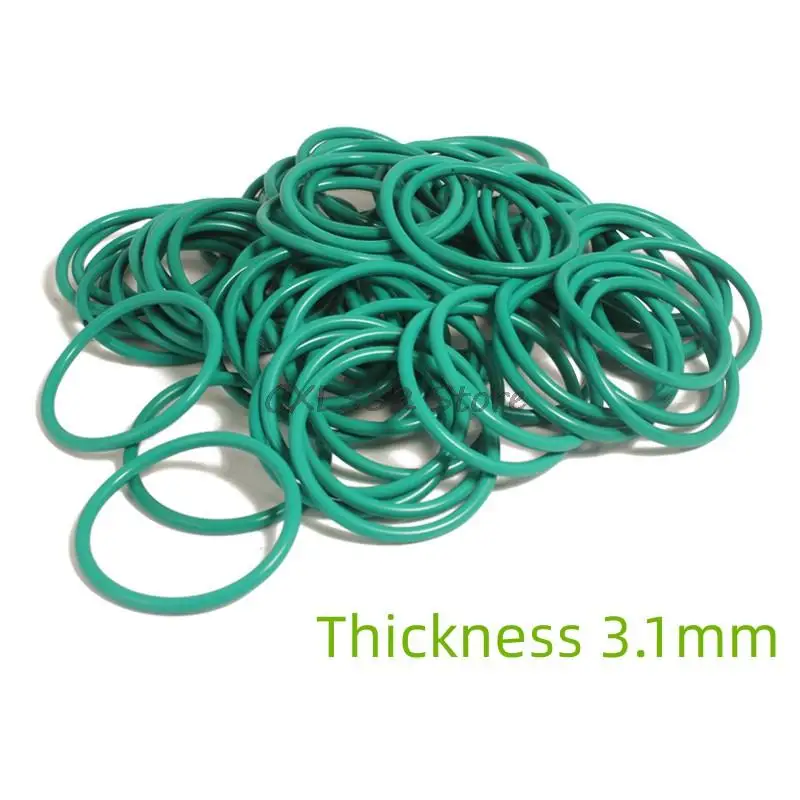 1/2/5/10Pcs OD 10/11/12/13/14/15/16/17/18/19/20/21/22~103/105x3.1mm Green FKM Fluorine Rubber O-Ring Sealing Ring Washer Gaskets