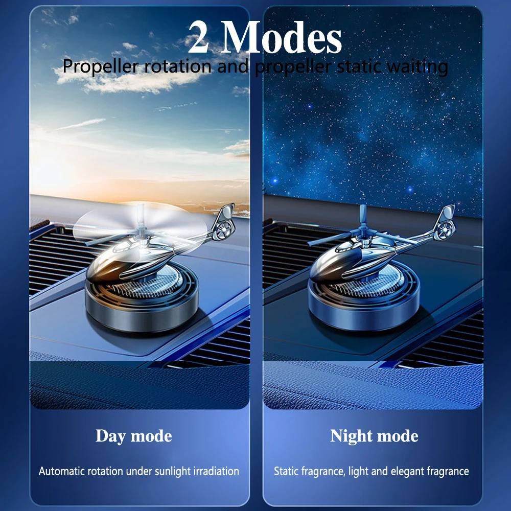 سيارة الهواء المعطر الشمسية هليكوبتر المروحة الدورية الداخلية اكسسوارات الديكور العطور الناشر السيارات توابل الإمدادات سيارة فريشينر الهواء سيارة النكهة #3
