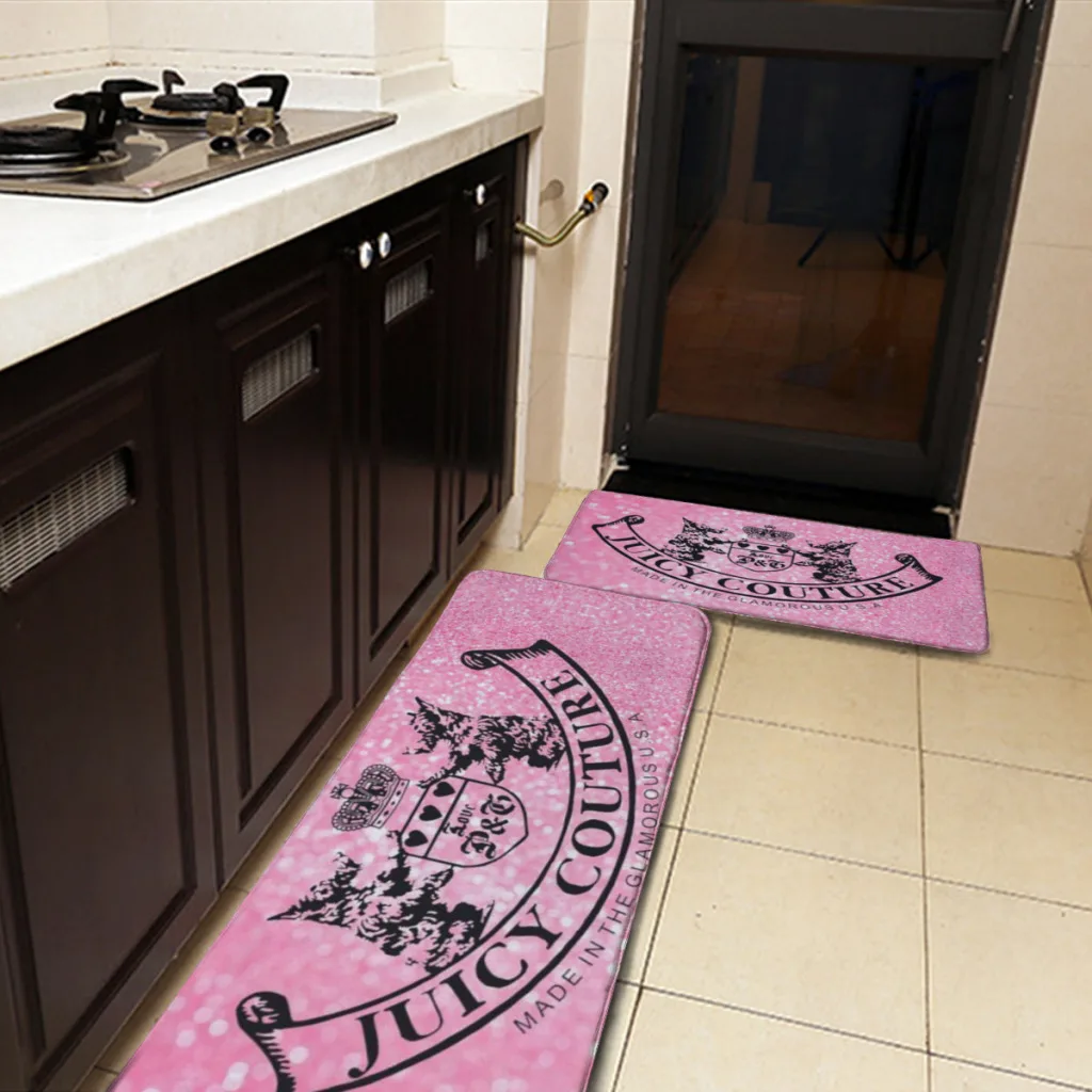 Two Sets Kitchen Mat Foot mats Hot-Sale-Like-Juicy-Couture-Style Long Area Rugs Carpet for Living Room Absorbent Foot Mats