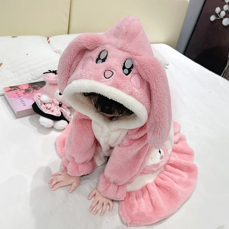 أنيمي الكرتون بلدي ميلودي منامة الاطفال Kawaii أفخم منامة رداء الشتاء الفتيات الفانيلا الدافئة رشاقته ملابس المنزل المرجان برنس حمام ناعم