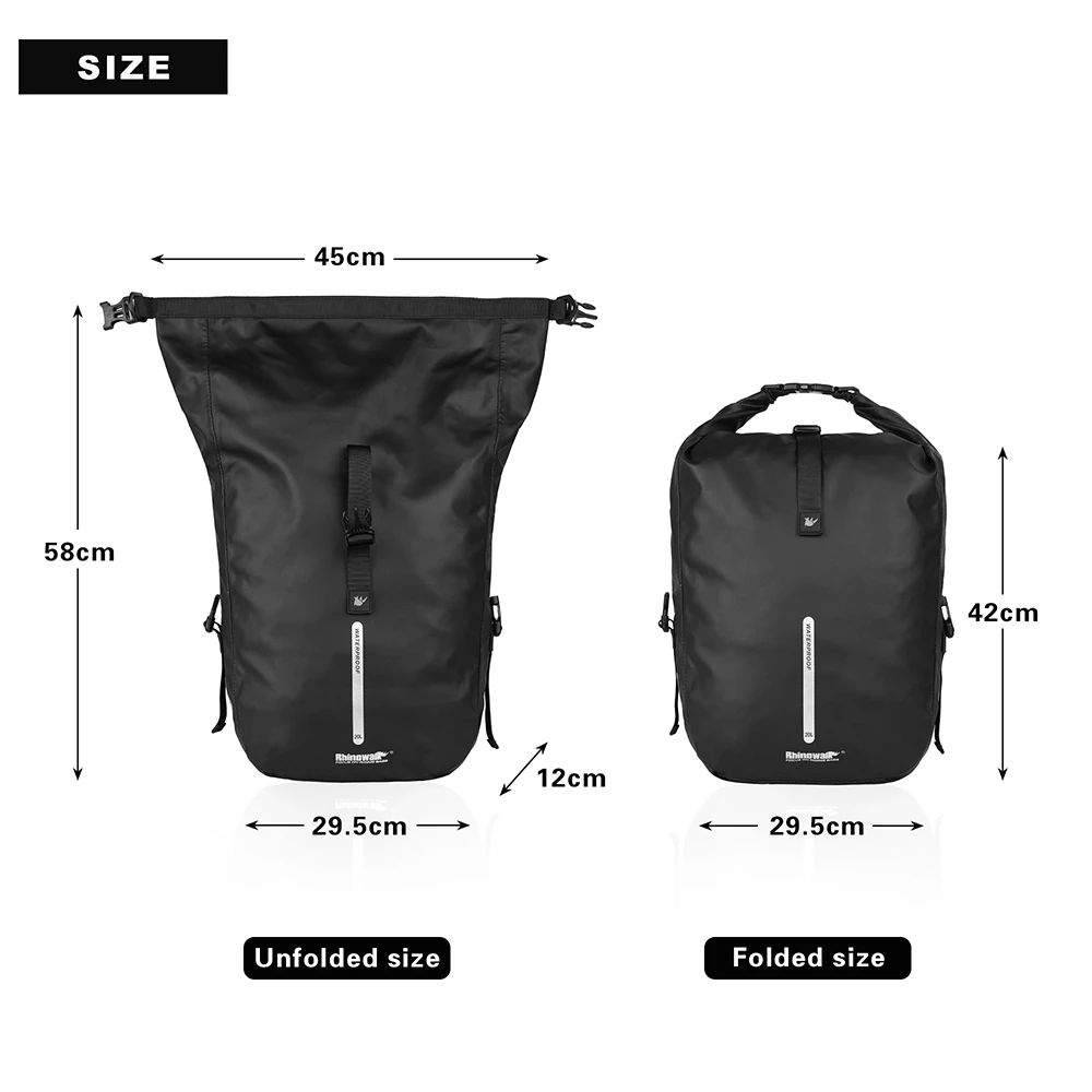 Bicycle Pannier Bag 20L Big Capacity Waterproof Rear Rack Side Bag Bike Travel Cycling Shoulder Bag Backpack Accessories