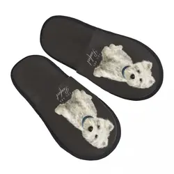 Westie-Zapatillas de casa con estampado personalizado para mujer, pantuflas con estampado de perro, Hotel, West Highland Terrier