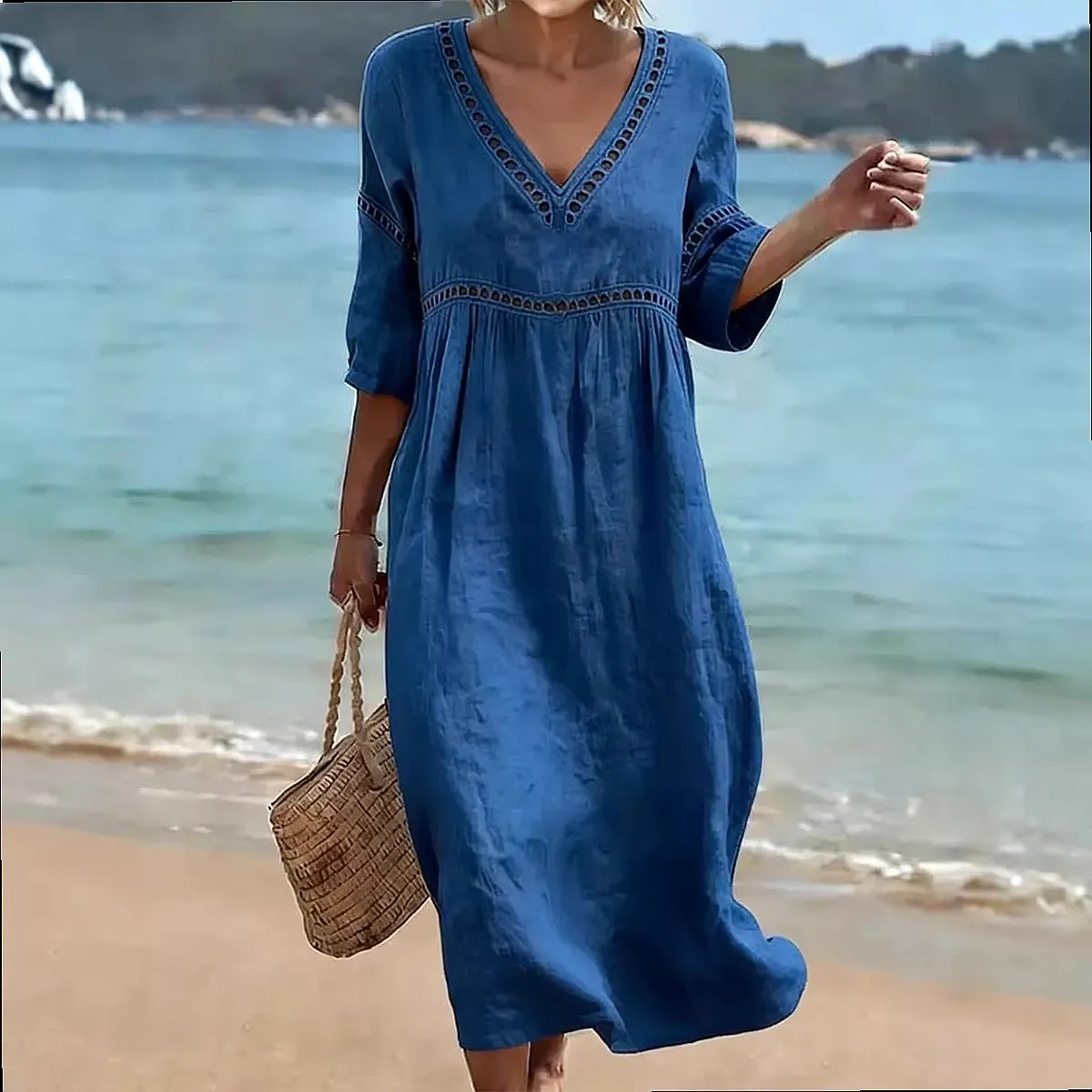 Elegant V-Neck Solid Women Dress Spring Summer Casual Overall Jumpsuit Playsuit Pants