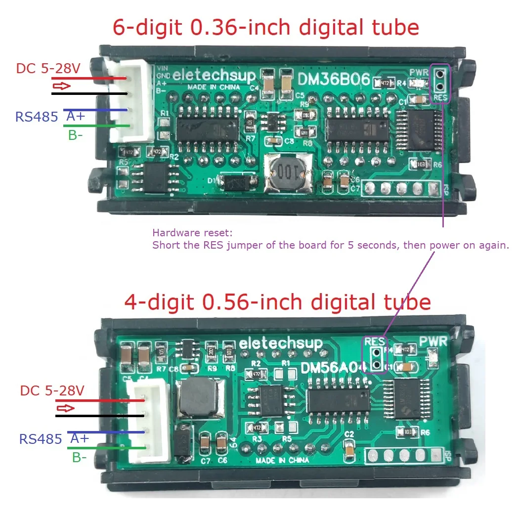 

DC 5V 12V 24V RS485 Digital Tube Characters LED Display Module Modbus