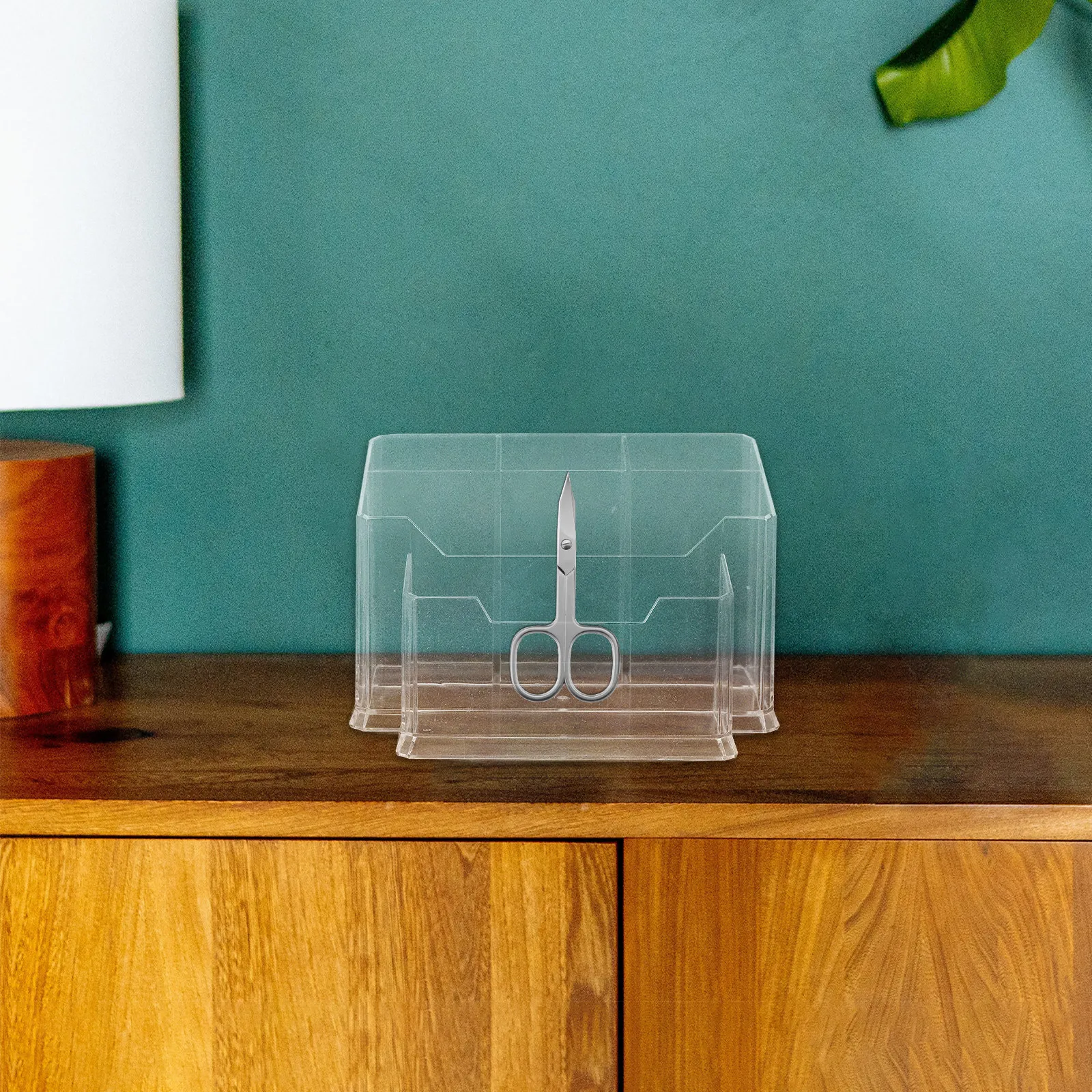 

Transparent Acrylic Nail Tool Storage Box with Multiple Compartments for Nail Polish Files Cuticle Clippers Salon Vanity