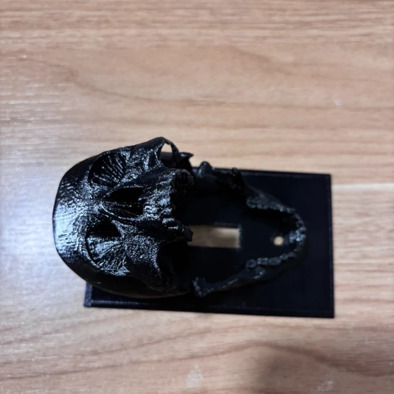 3D Printed Skull Light Switch Cover - Skull Wall Control Panel, Easy To Screw in Installation, Gothic and Halloween Decorations - view 4