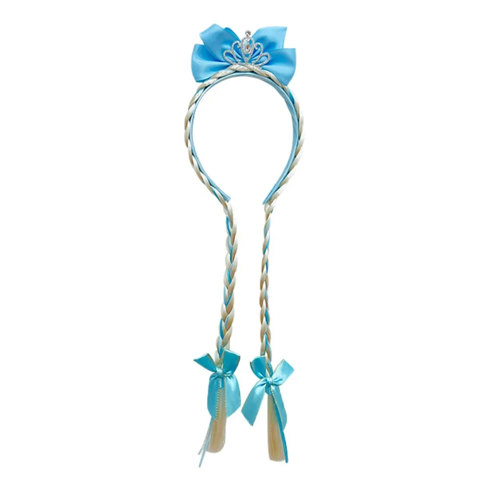 عصابة رأس تنكرية مبتكرة للفتيات ، شعر مستعار ، أميرة الثلج ، ندفة الثلج ، تاج ، زينة القوس ، إكسسوارات شعر مجففة