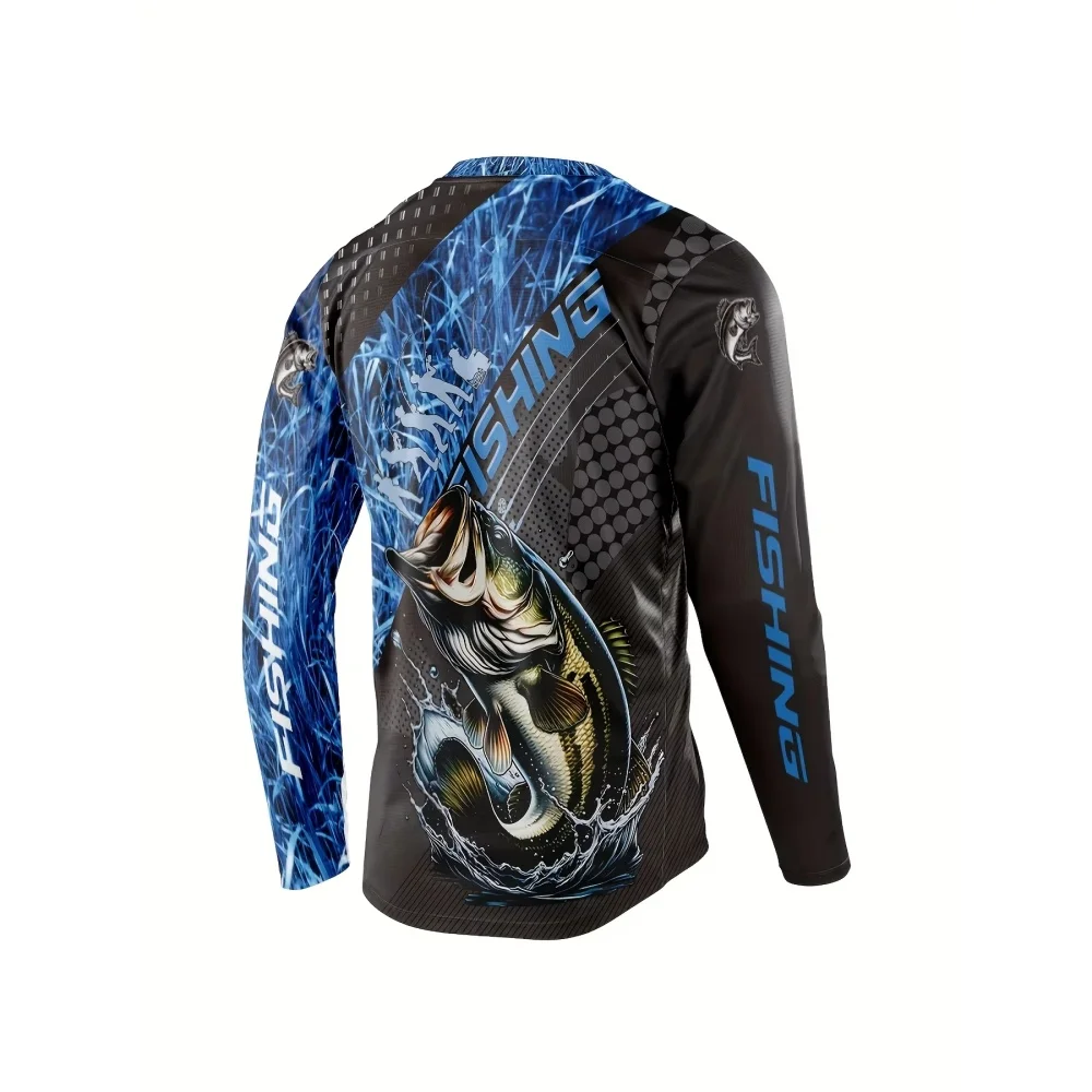 Mens Fishing Shirt Long Sleeve T-Shirt Camping Outdoor Men Summer Loose Graphic Sports T-Shirts for Clothing