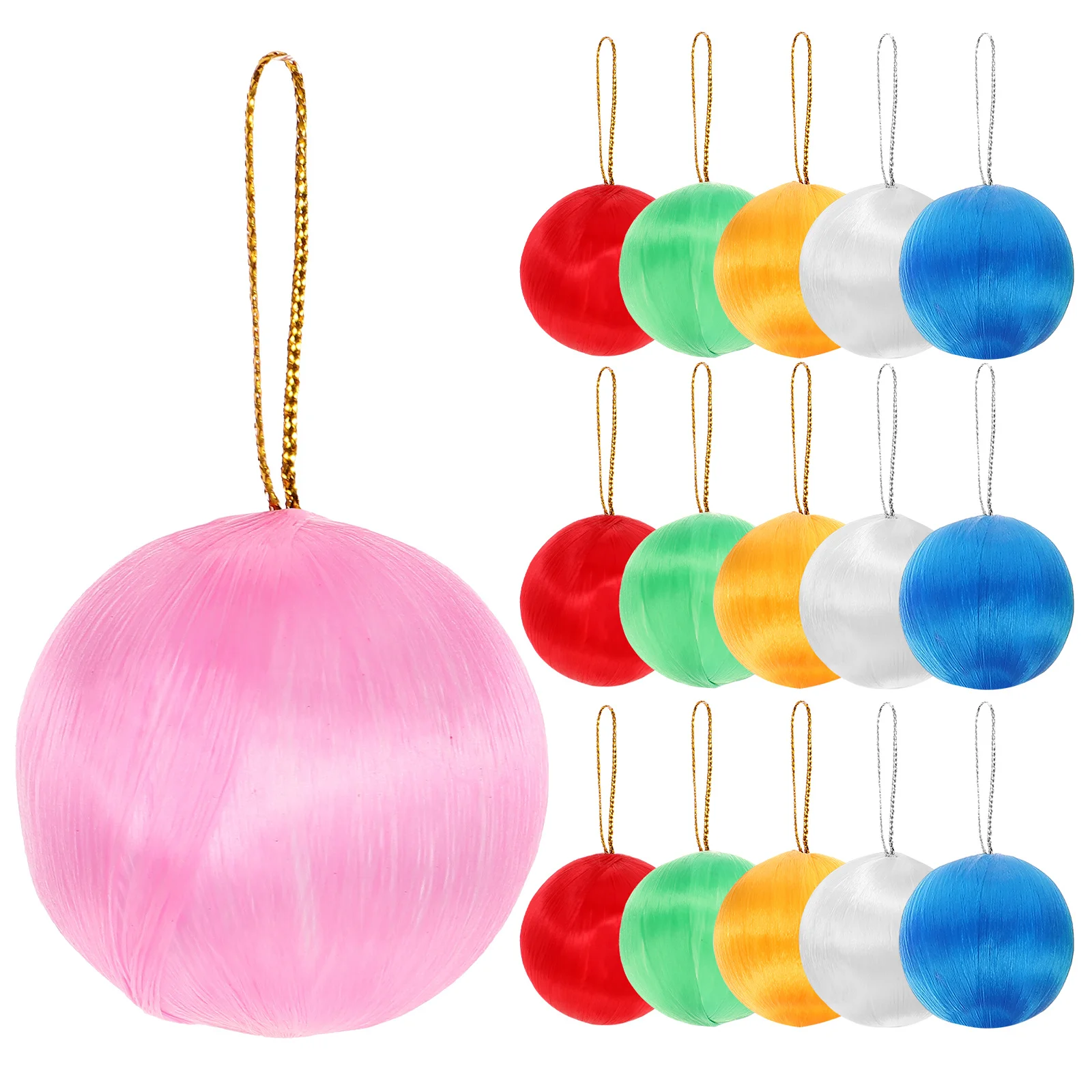 

30Pcs Christmas Ball Silk Pendant Colorful Snowball Home Office Hotel Decor Silk Ball Pendant Christmas Tree Decor