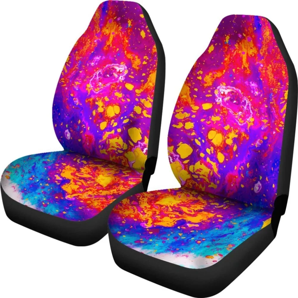 Water Colour Galaxy Car Seat Cover,Pack of 2 Universal Front Seat Protective Cover