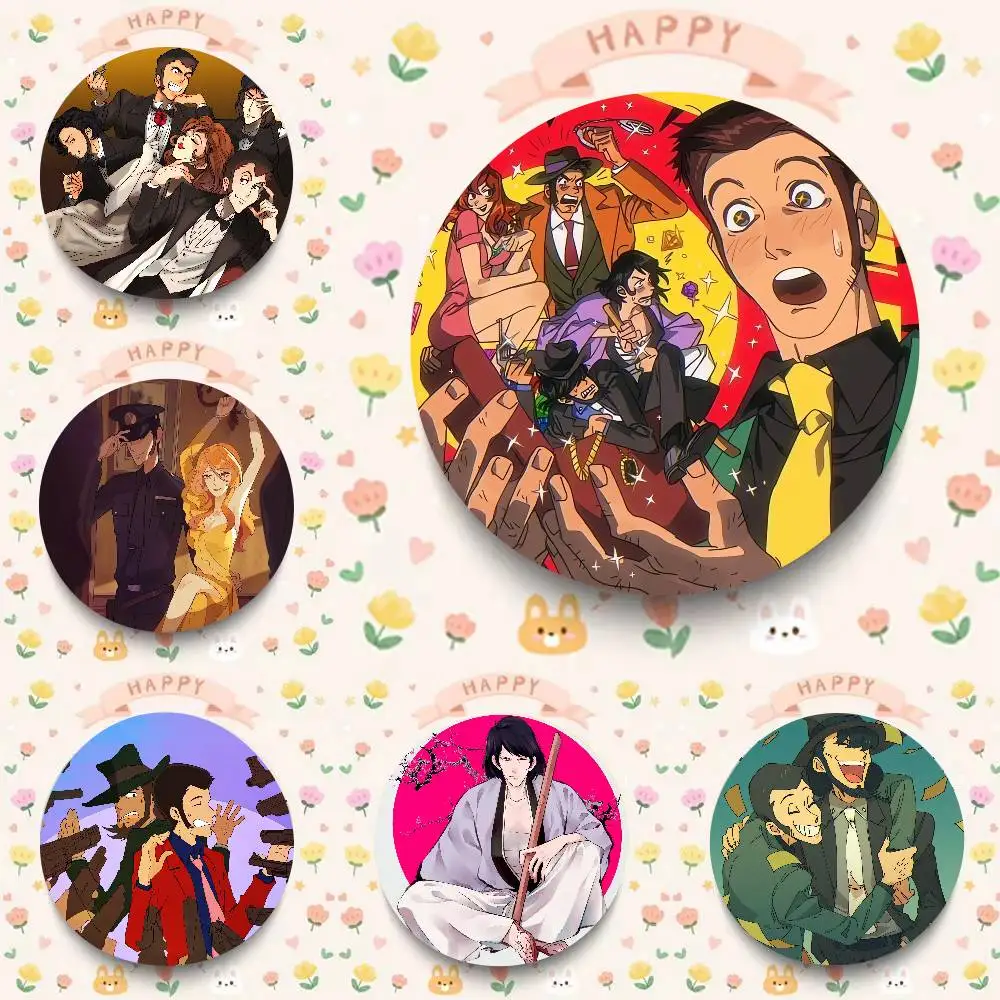 Anime Lupin The Third Pin Fashion Jewelry Accessories Round Brooch On Backpack Fan Collection Jewelry Badge Gifts