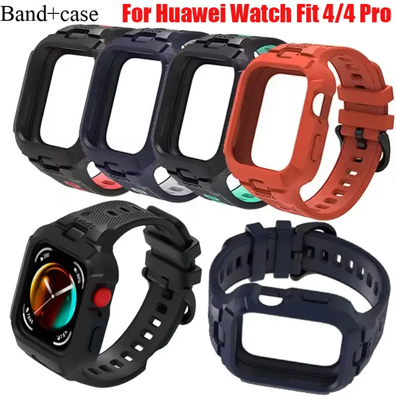 Case+Strap For Huawei Watch Fit 4/4 Pro Sport Bracelet Wriatband For Huawei Watch Fit 4/4 Pro Smart Watch Case Band Accessory