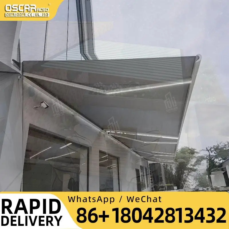 Weatherproof Garden Canopy Smart App Controlled Sun Shade Innovative Sleek Deck Porch Balcony Use Europe North America Retractab