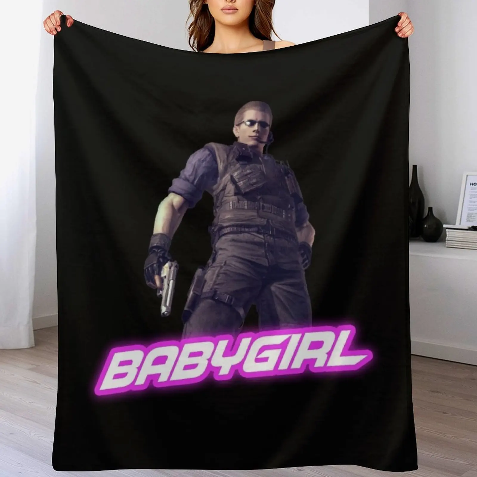 Babygirl Albert Wesker from Resident Evil Throw Blanket Hairy Flannel Furry Blankets