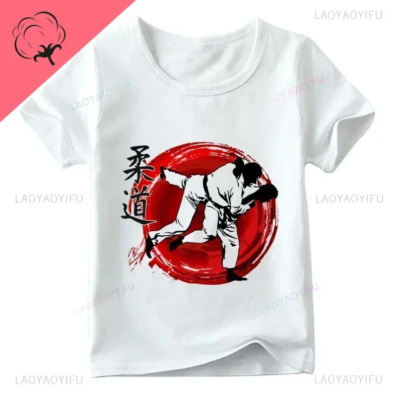 Cute Karate Jiu-jitsu T Shirts Judo Print T Shirt Summer Fashion Boys Girls Tops  Classic Streetwear Camisetas Cotton Tshirts