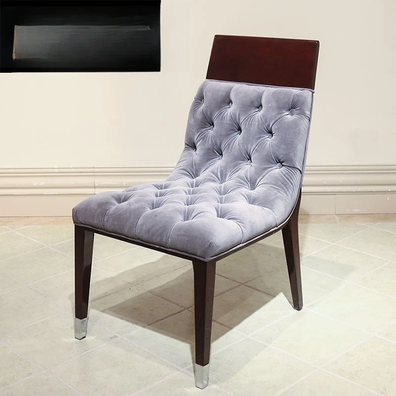 

American light luxury dining table and chairs Modern villa model room restaurant Neoclassical fabric dining chair furniture
