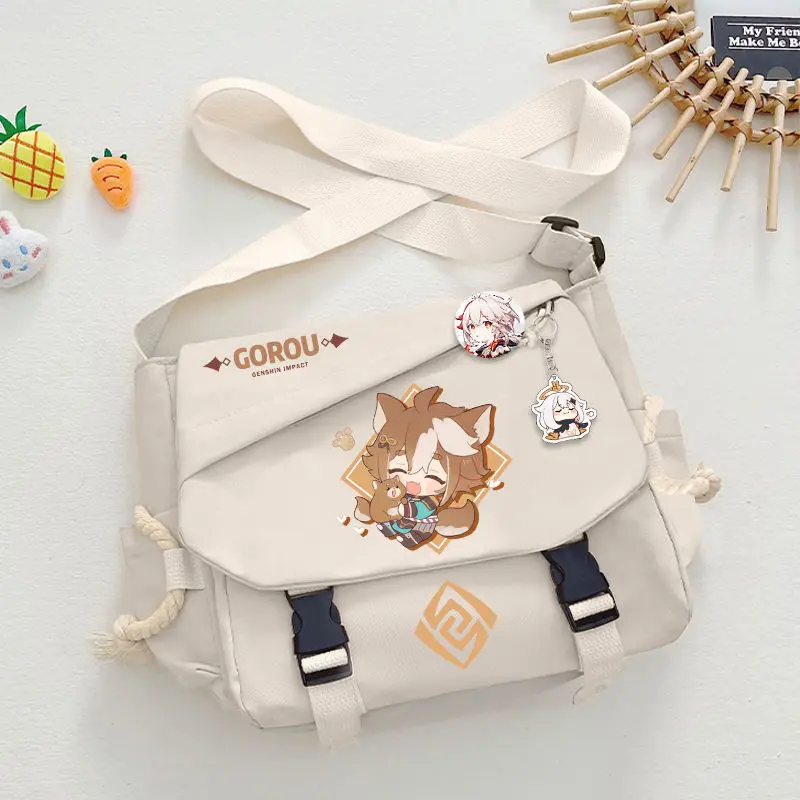 Genshin Impact Collaboration Crossbody Backpack For Men And Women, Xiao Palace Xingqiu Yingyoula Student Canvas Bag, Single Ani