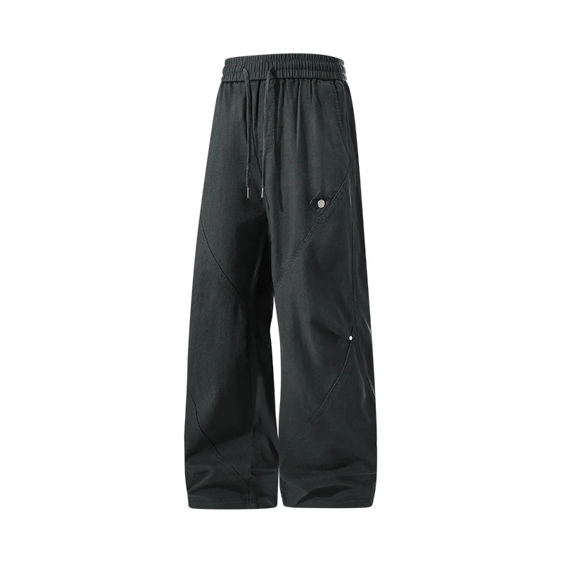

Men's Fashionable Casual Trousers Spring Autumn Loose Large Size Wide Leg Wear-Resistant Outdoor Workwear Straight Long Pants