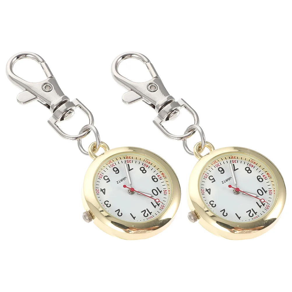 

2Pcs Nurse Watch Large Pocket Watches for Women Steampunk Accessories Mechanical Time Display Stopwatch Function Durable