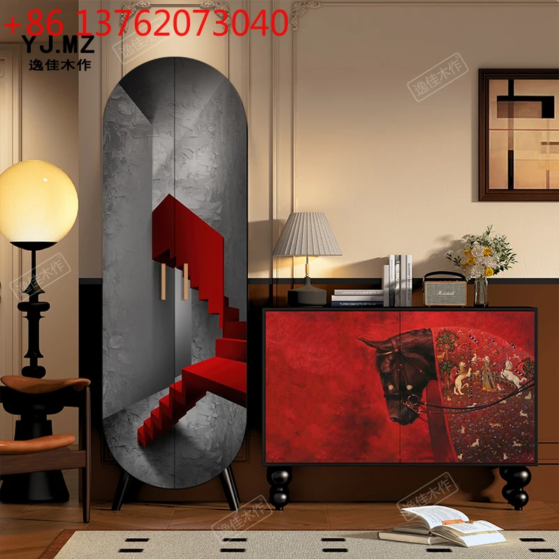 

Современная простая лестница, винный шкаф из цельного дерева, декоративный шкаф для столовой, гостиной