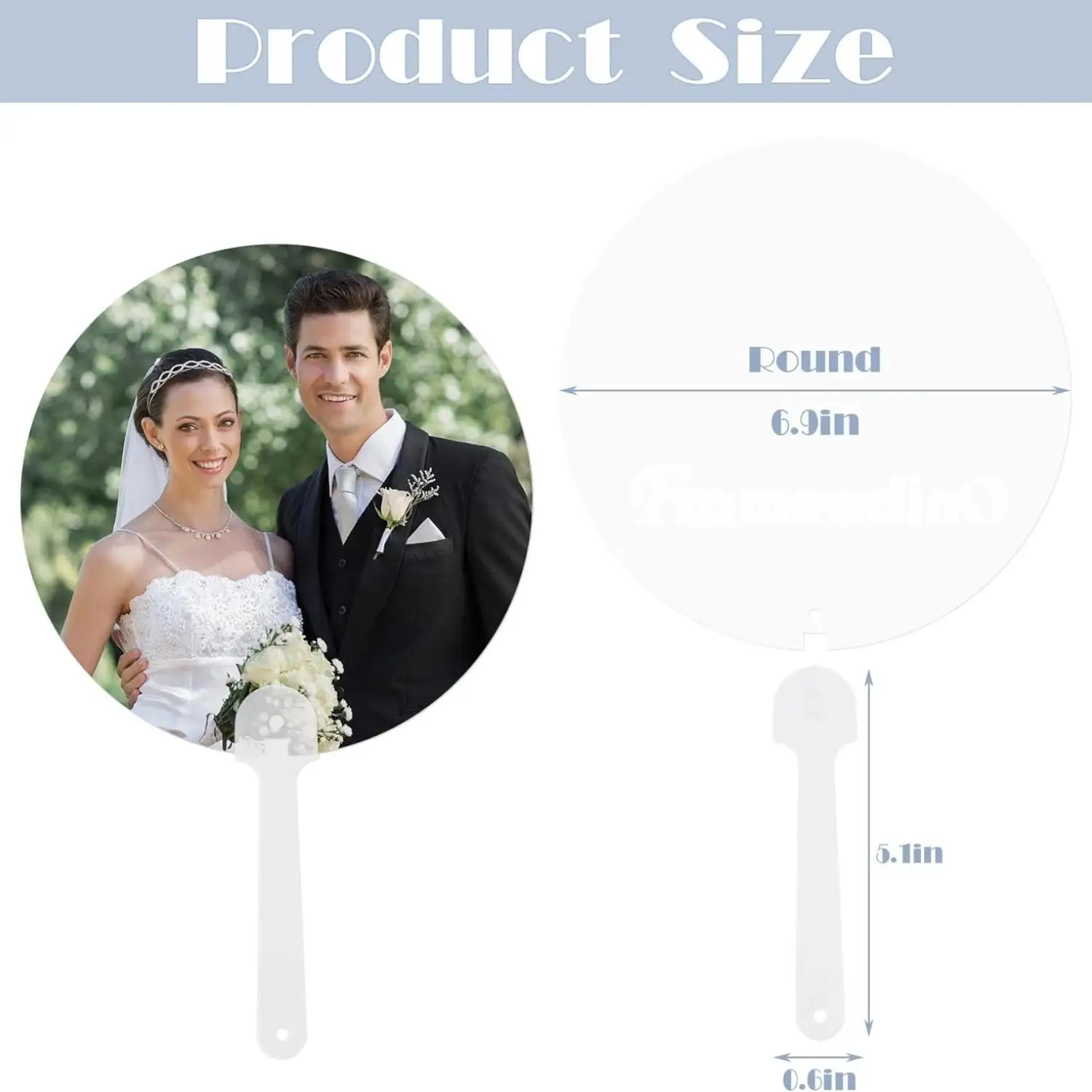5pcs Round Sublimation Blank Handheld Fans - Perfect for DIY Crafts, Home Decor, and Wedding Decorations