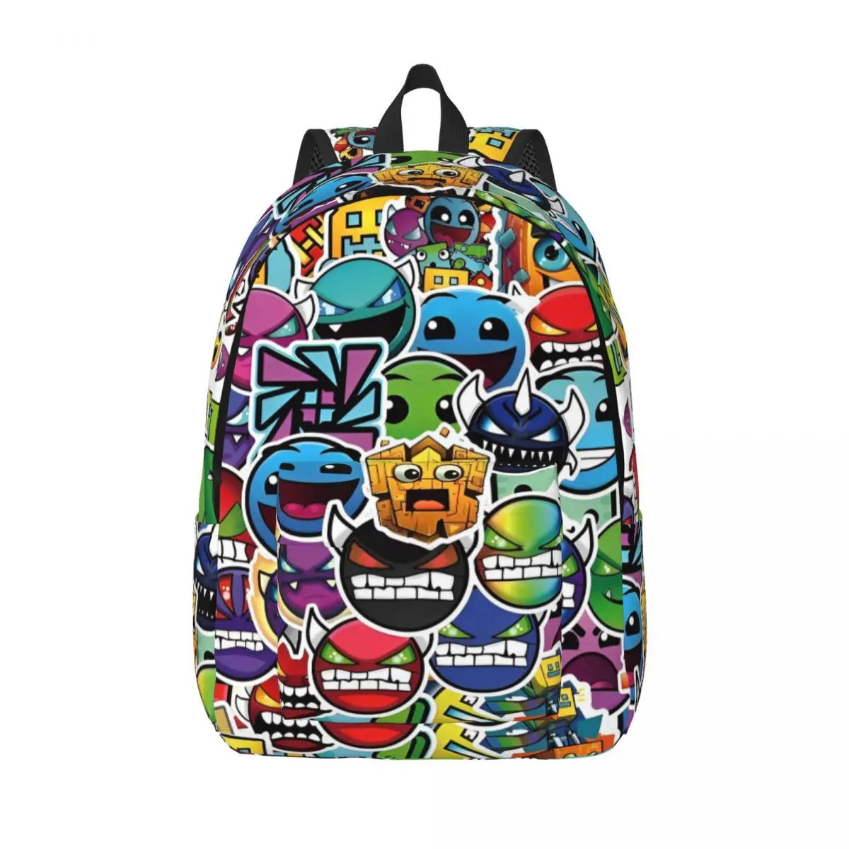 

50pcs Geometry Cube Gaming Dash Backpack Elementary High College School Student Bookbag Men Women Canvas Daypack Gift