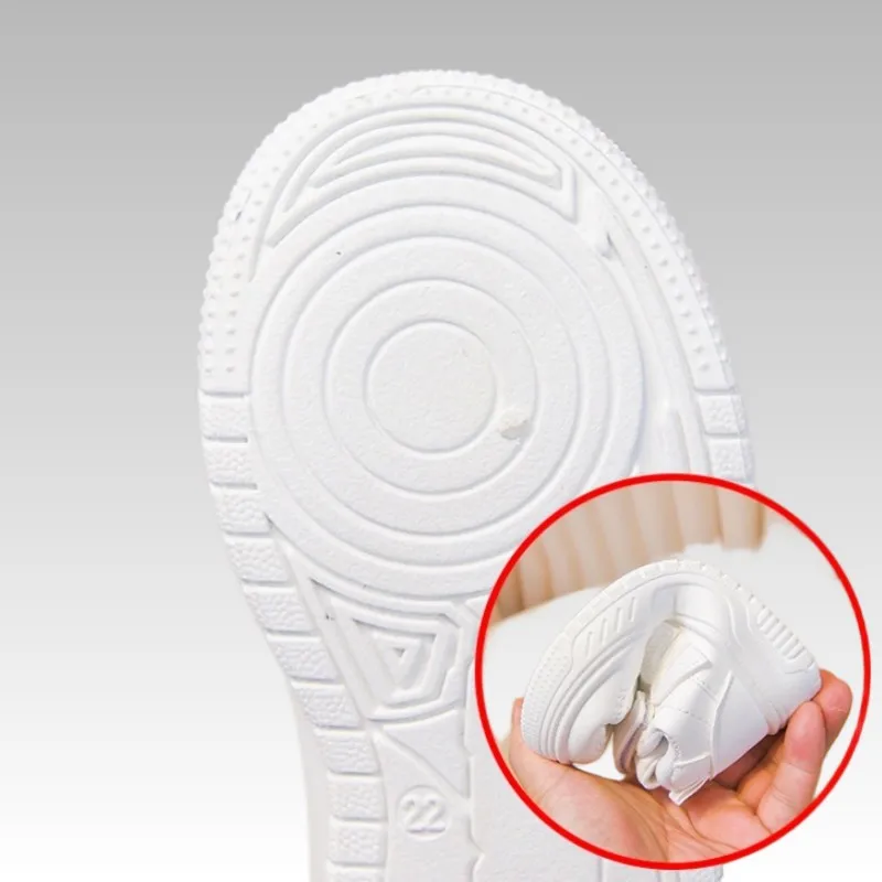 Black Kids Shoes Sports Running Casual Walking Student Fashion New Leather Children\'s Sneakers Breathable Soft Child Outdoor 20-