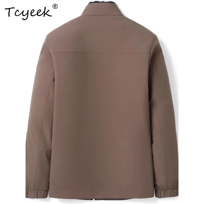 Tcyeek High Quality Natural Fur Parka Men's Clothing Winter Detachable Mink Fur Liner Real Fur Coat Warm Jacket Short Outerwear