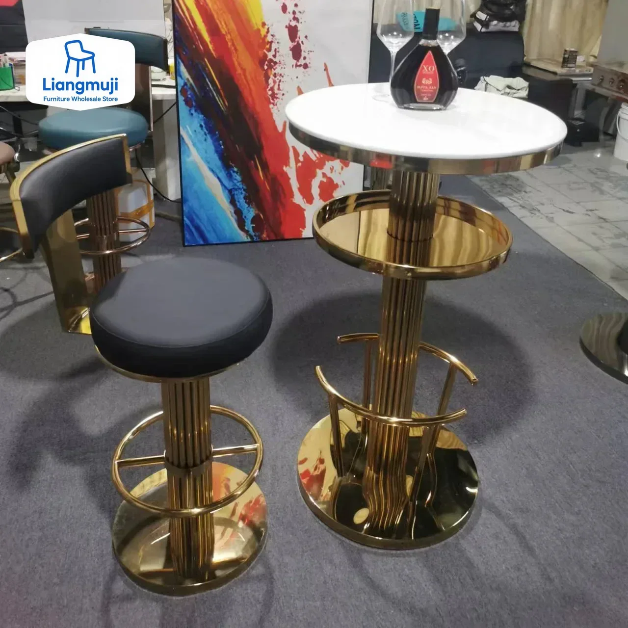 등받이가 있는 카운터 높이 바 스툴, 높이 조절 및 회전 가능한 모던 바 스툴, 주방 아일랜드용 블랙 및 골드 바 의자