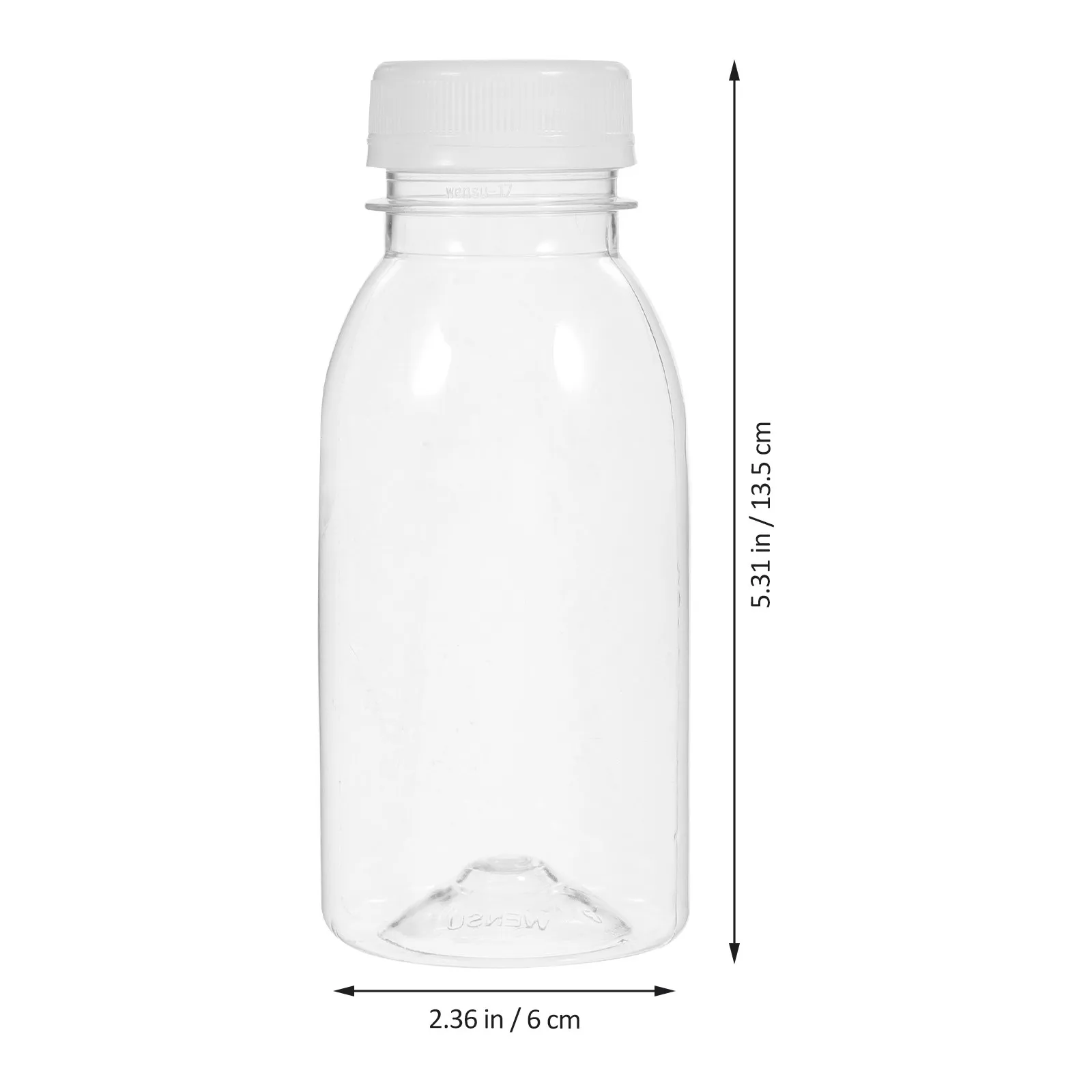 10Pcs Transparent Water Bottle Plastic Beverage Bottles 250ML Refillable Water Bottle Milk Cup (bottle bottom, Random pattern)