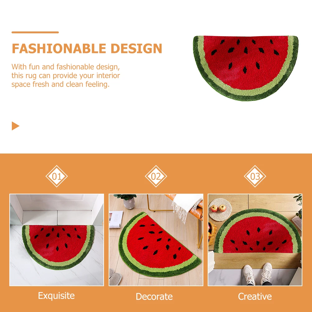 

Thickened Fiber Indoor Door Mat Half Circle Kitchen Rug For Floor Entryway Carpet Comfortable Decorative Large Area Mat