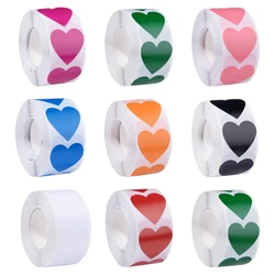 500Pcs/Roll Cartoon Heart-shaped Reward Decorative Sticker 8 Colors 2.5x2.3cm Heart For PC Pad Fridge Gift Diy Decor