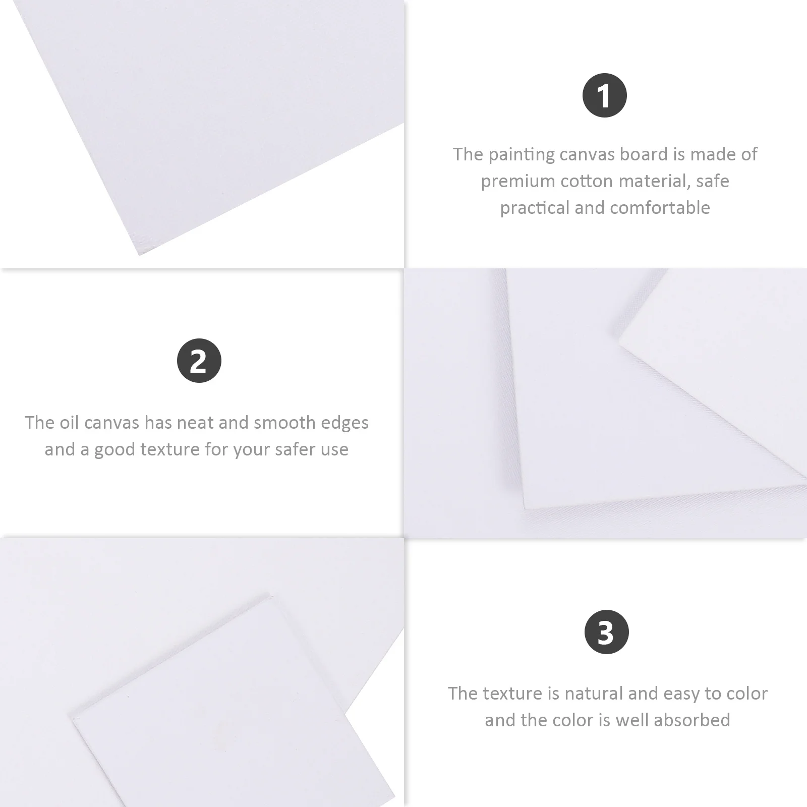 

8pcs Painting Canvases For Artists Students Oil Painting Canvas Panels Cotton Drawing Boards Smooth Edge White Art Supplies