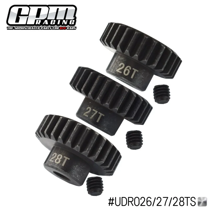 GPM Harden Steel #45 Motor Gear 26T/27T/28T For 1/7 Unlimited Desert RACER-85076-4  TRAXXAS