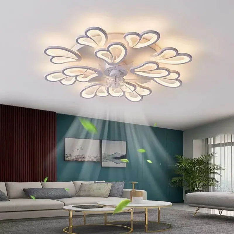 

NewModern LED Ceiling Fan With Light Wind Adjustable Speed For Living Bedroom Decor Room Lustre Chandeliers Ceiling Fans Lamp