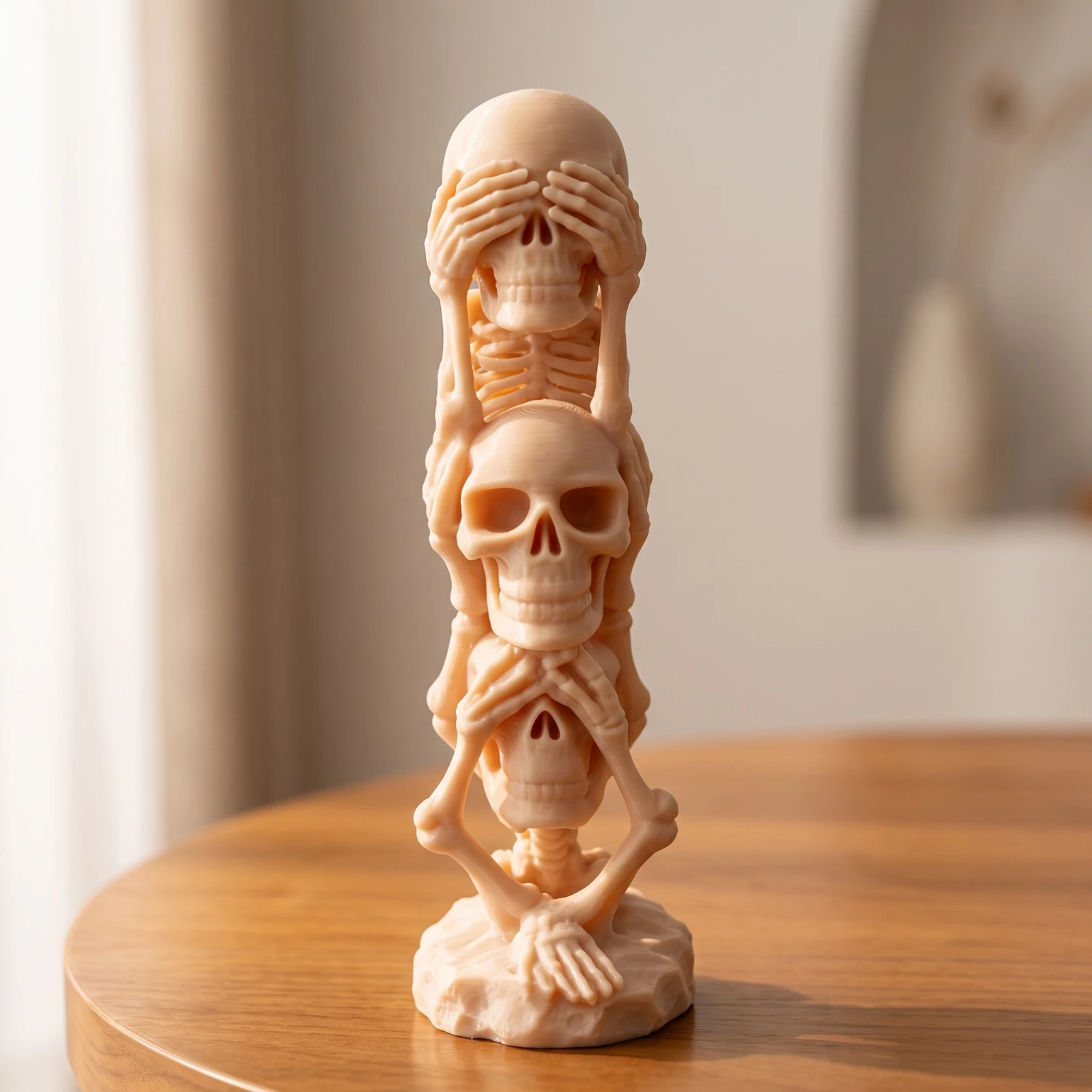 Stacked Skull Sculpture 3D-Printed Skull Sculpture Skeleton Ornament Gothic Skeleton Figurine Spooky for Goths, Desk, Shelf view 6