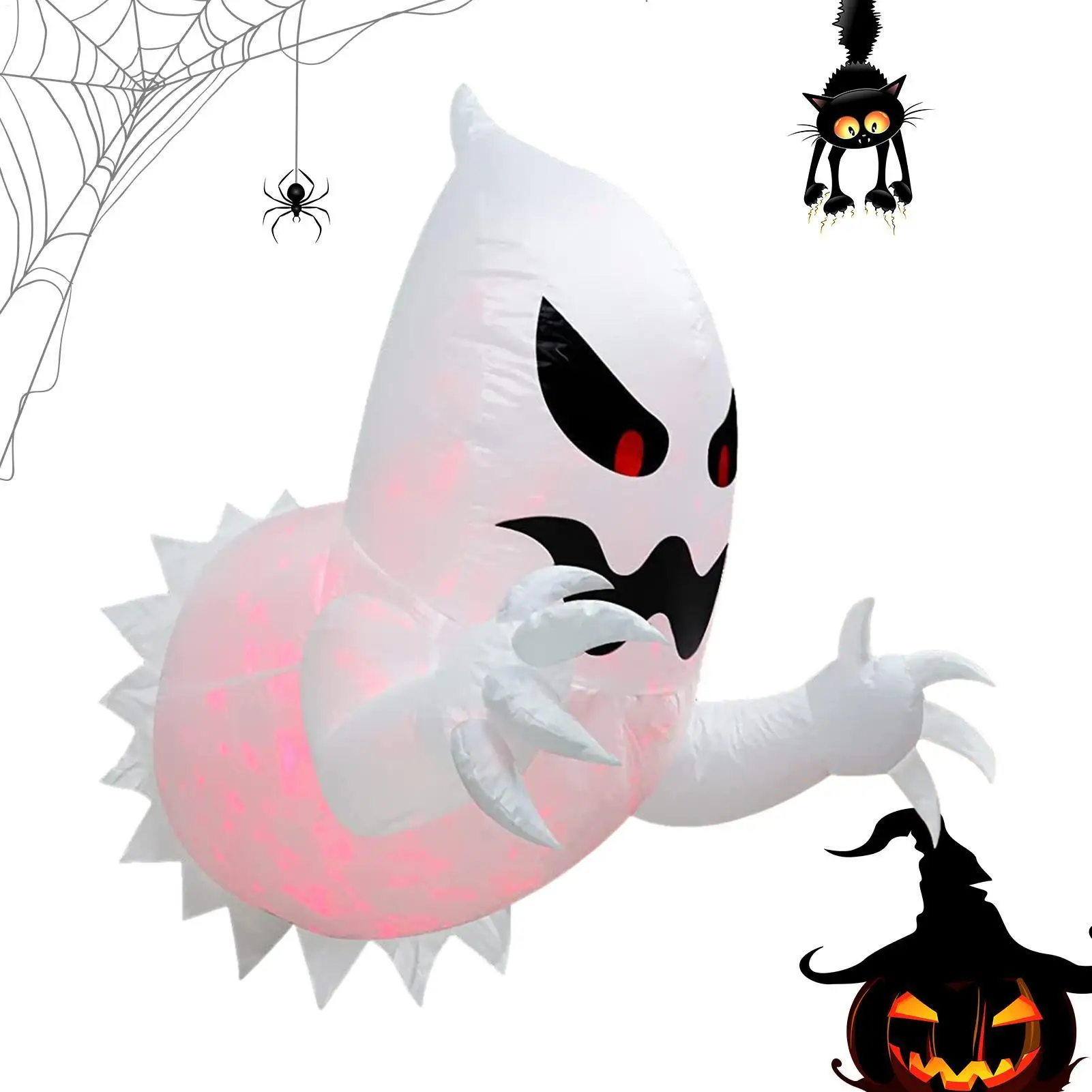Halloween Inflatables Outdoor 4.6Ft Scary Ghost Coming Out Window Blow Up Decorations For Yard Garden Lawn Party Indoor