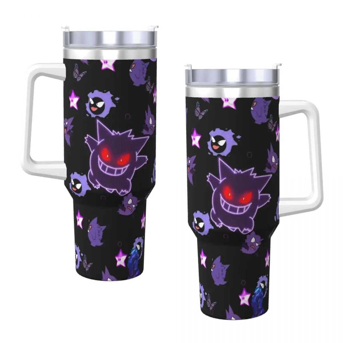 Pokemon Gengar Evolution Cartoon Tumbler Game Cold and Hot Water Bottle Heat Preservation Stainless Steel Thermal Cups Car Mugs