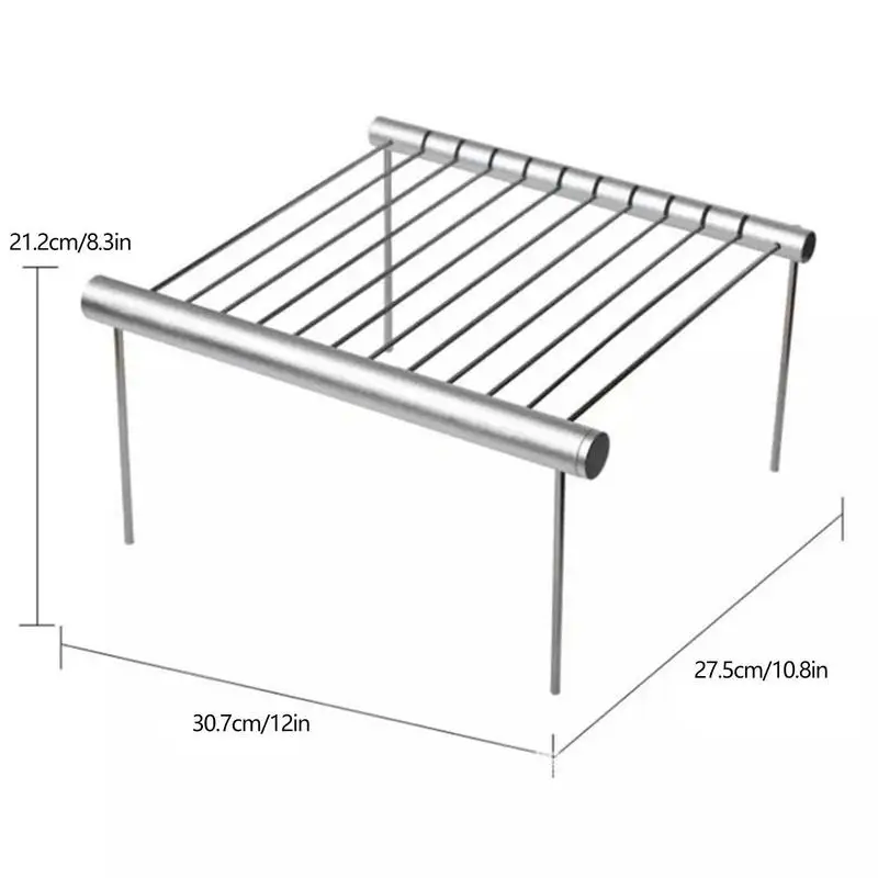 Parrilla de acero inoxidable desmontable para acampar, soporte pequeño para asar al aire libre, suministros para acampar, Patio de granja, barbacoa