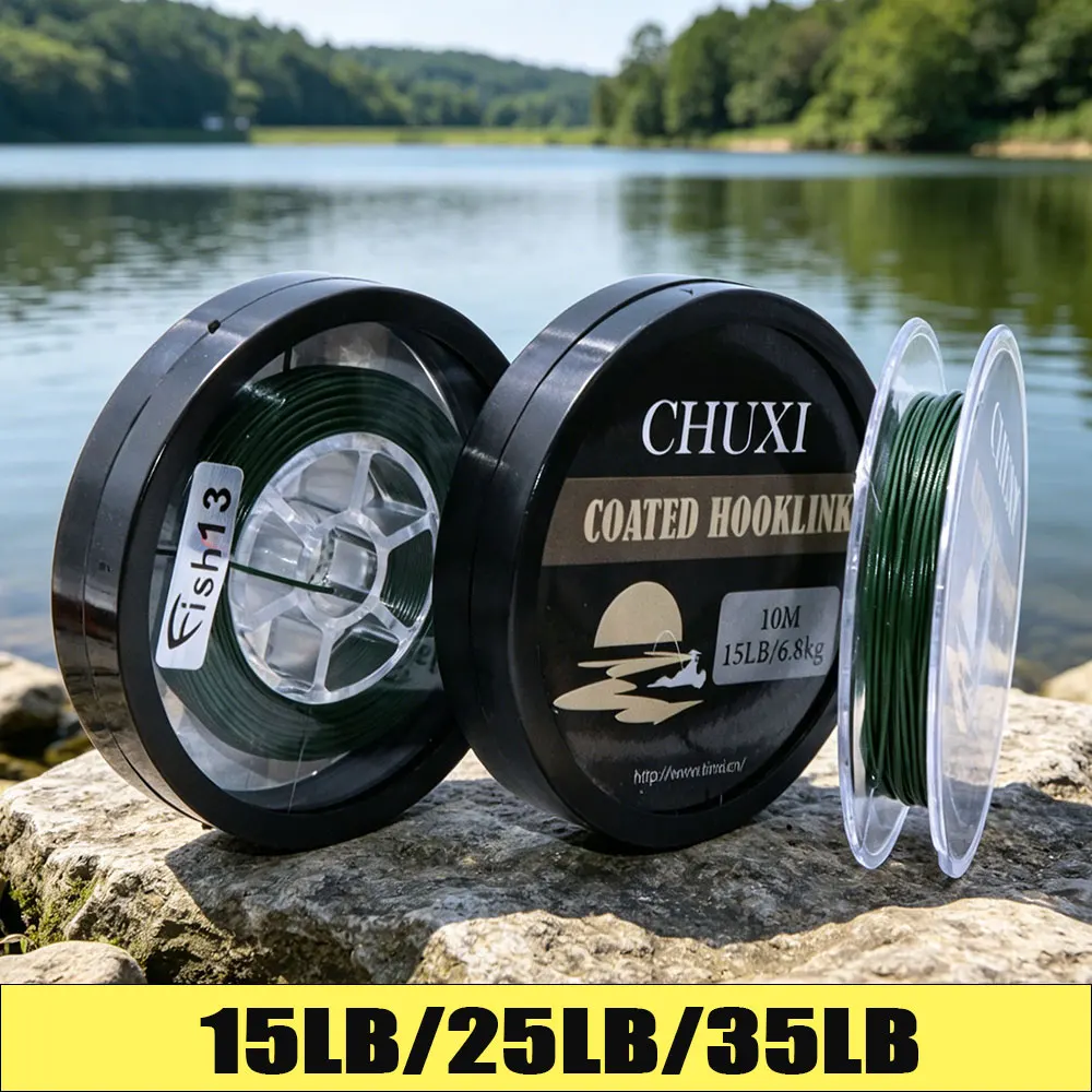 10 m Karpfen Angelschnur 8 Strang Geflochtene Beschichtete Hooklink Weiche Geflecht Linie Für Haar Karpfen Rigging Zubehör Tackle 15LB/25LB/35LB – Detail 3