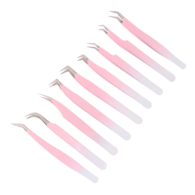 Eyelash Extension Fiber Tip Tweezers Fish Pattern Gradient Stainless Steel Professional High Precision Tweezer For Volume Fans